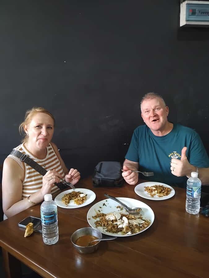 Colombo Foods Tour by Tuk Tuk ( Food chargers included ) - Pittu with crab curry and sambols: the warm, spicy plate