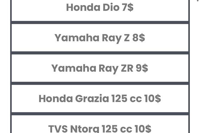 Scooter rent - Choosing Your Scooter: Up to 125cc Options