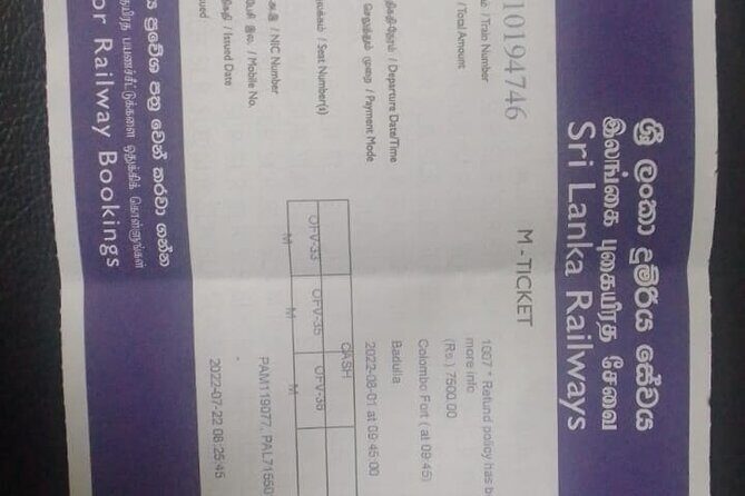Train from Colombo to Kandy - Your e-ticket: the fast check-in that saves hassle